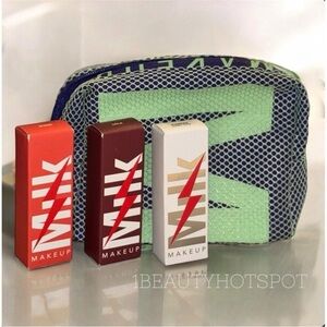 MILK Electric Plumping Lip Gloss Bundle - Wired, Lola, Pumped with Makeup Bag